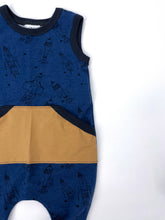 Load image into Gallery viewer, Canaveral  Blue Rockets Kangaroo Pull-on Romper