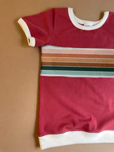 Load image into Gallery viewer, Zion Retro Horizon Stripe Applique Organic Tee
