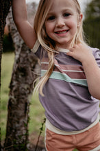 Load image into Gallery viewer, Zion Retro Sea Breeze Stripe Applique Organic Tee