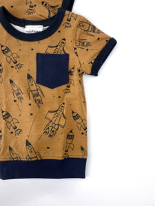 Canaveral  Toffee Rockets Chest Pocket Tee