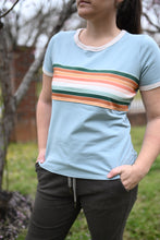 Load image into Gallery viewer, Zion Ladies Retro Stripe Classic Tee
