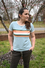 Load image into Gallery viewer, Zion Ladies Retro Stripe Classic Tee